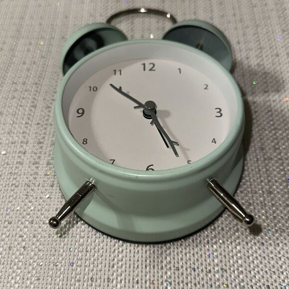 Retro Mint White Gray Alarm Clock - Picture 5 of 5